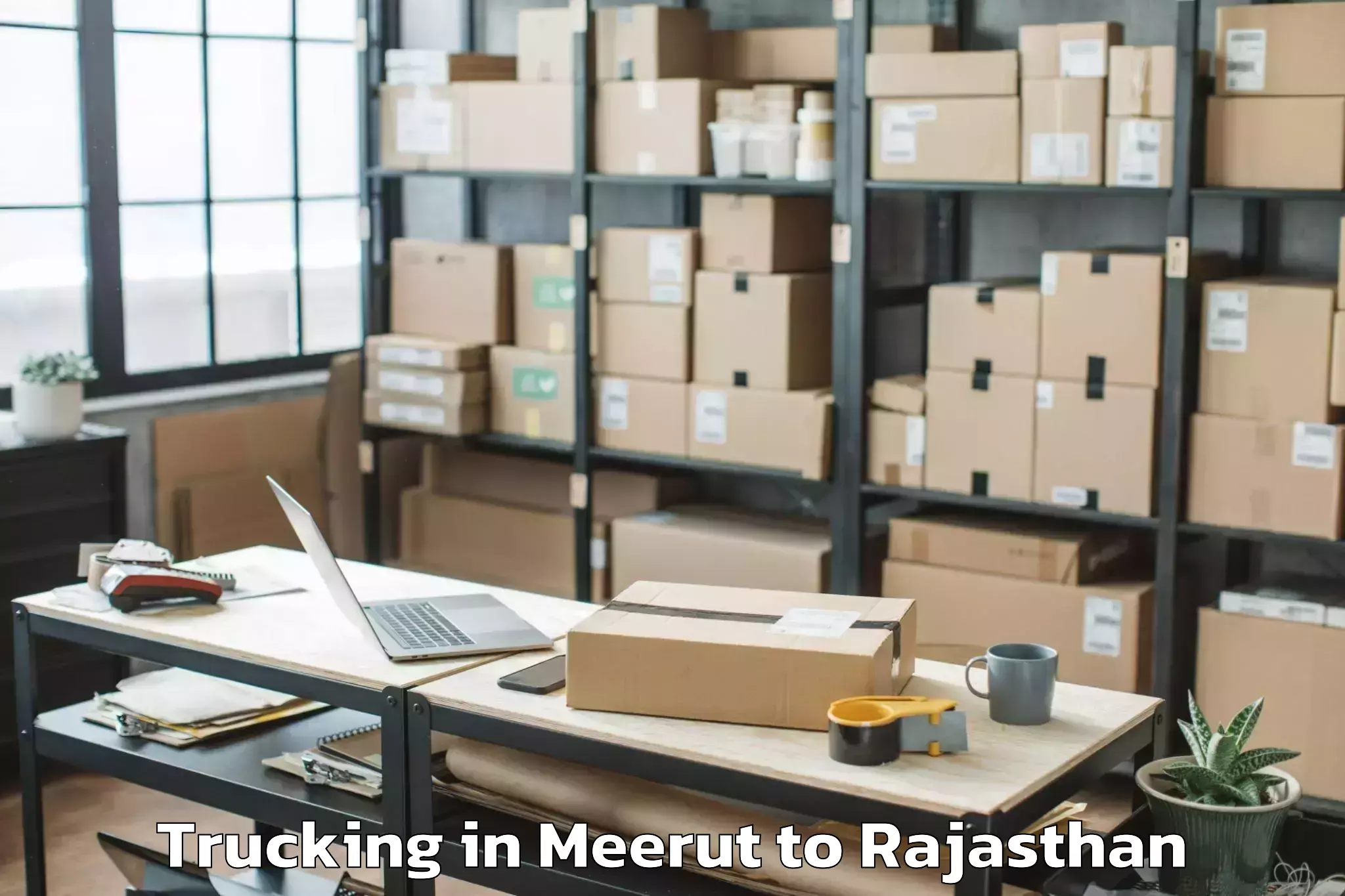 Book Meerut to Baswa Trucking